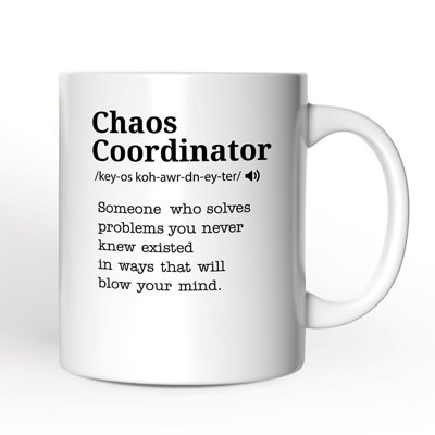 Chaos Coordinator Definition Mug, Funny Gift For Her With Name
