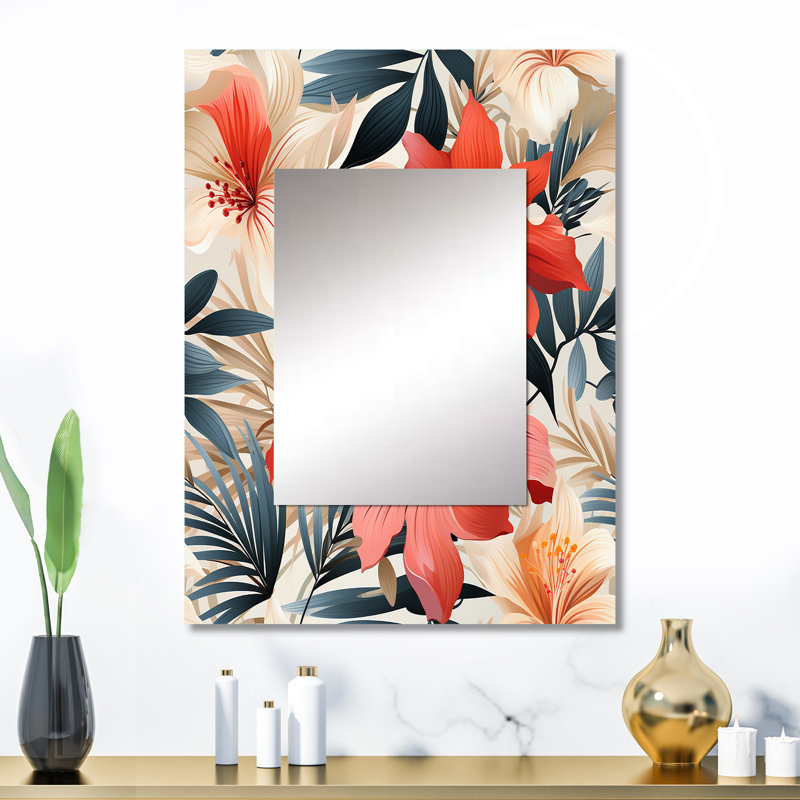 Altunay, motif de murmure tropical tropical - décor de miroir mural unique tropical, 32 po x 24 po