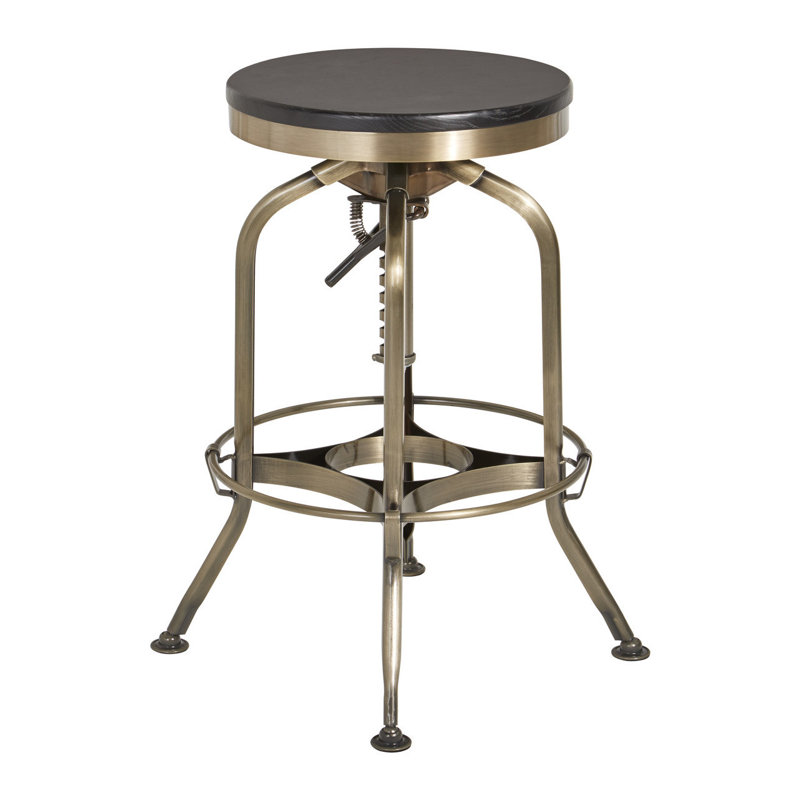Mccartney Solid Wood Accent Stool, Brass