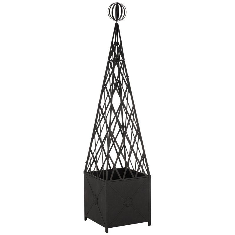 Caledonia Trellis Planter, Black