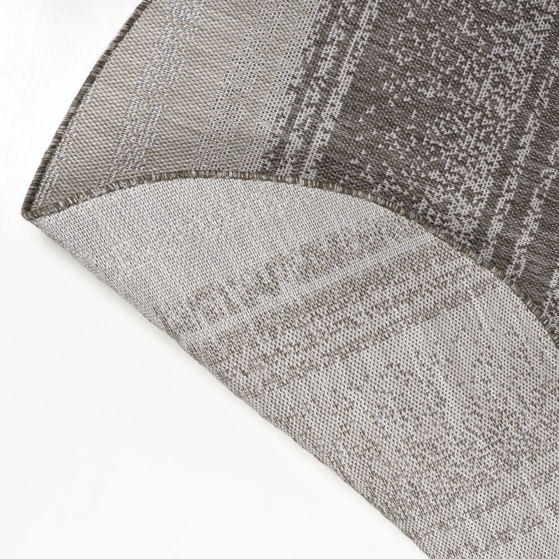 Ollin Modern Rustic Organic Curve Gradient Brown Indoor/Outdoor Rug, Novelty  7'9" x 10'