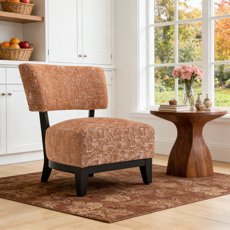 Tissu subtil texturé abstrait Alldredge, Orange rustique