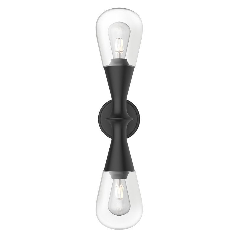 Éclairage pour salle de bain 2 lumières Marcel, Noir mat
