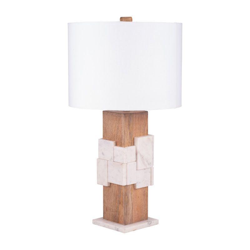 Daye Neutral Modern Marble Table Lamp - 14" x 14" x 18"