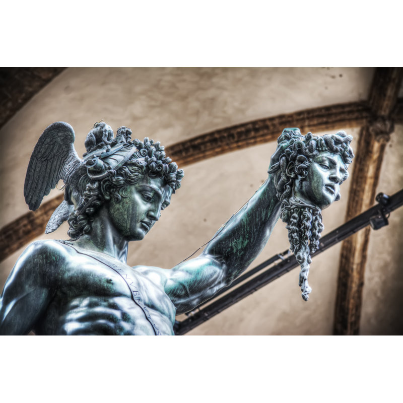 Detail of Perseo Holding MedUSA Head 1 Piece Wrapped Canvas Wall Art, 20cm H x 30cm W