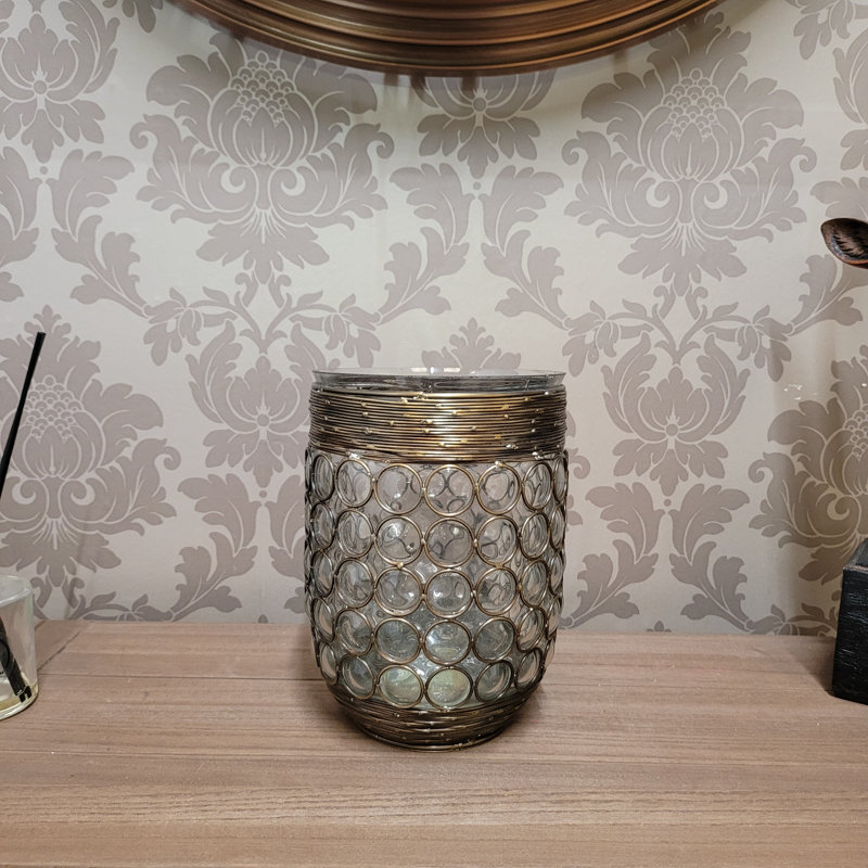 Glass Tabletop Votive Holder, 23cm H x 14cm W x 14cm D