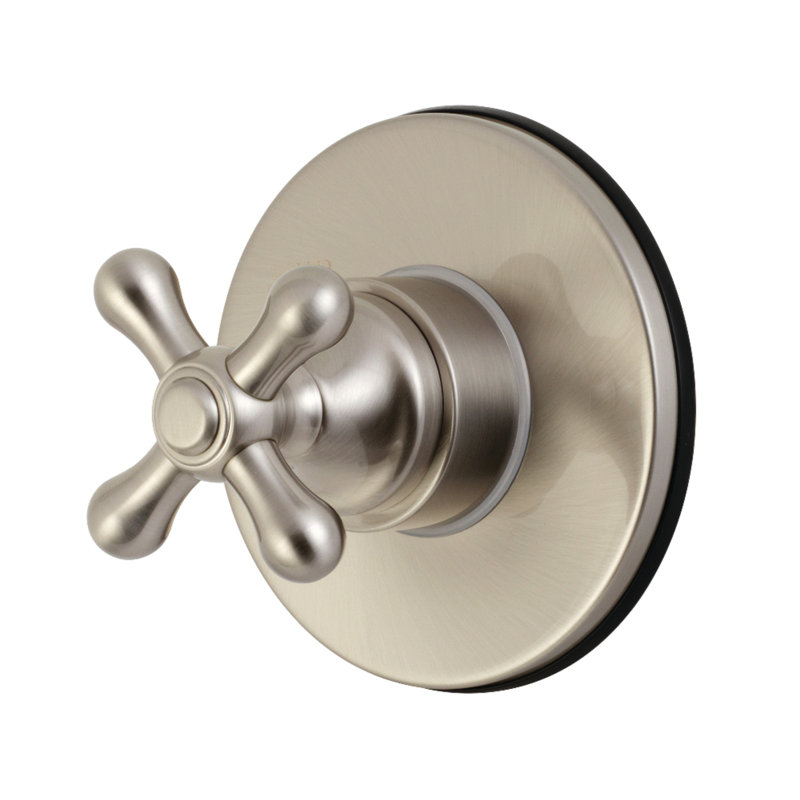 Valve de dérivation à trois voies à une poignée avec ensemble de garniture, Nickel brossé