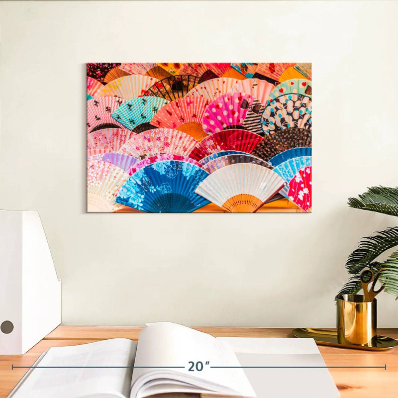 Ventilateurs de soie pastel Kerner, H 8 po x l 12 po