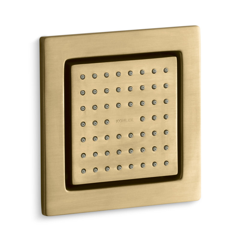 WaterTile Square Adjustable Body Spray, Vibrant Moderne Brushed Gold