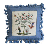 Colonial Williamsburg Boy And Peacock Needlepoint Pillow