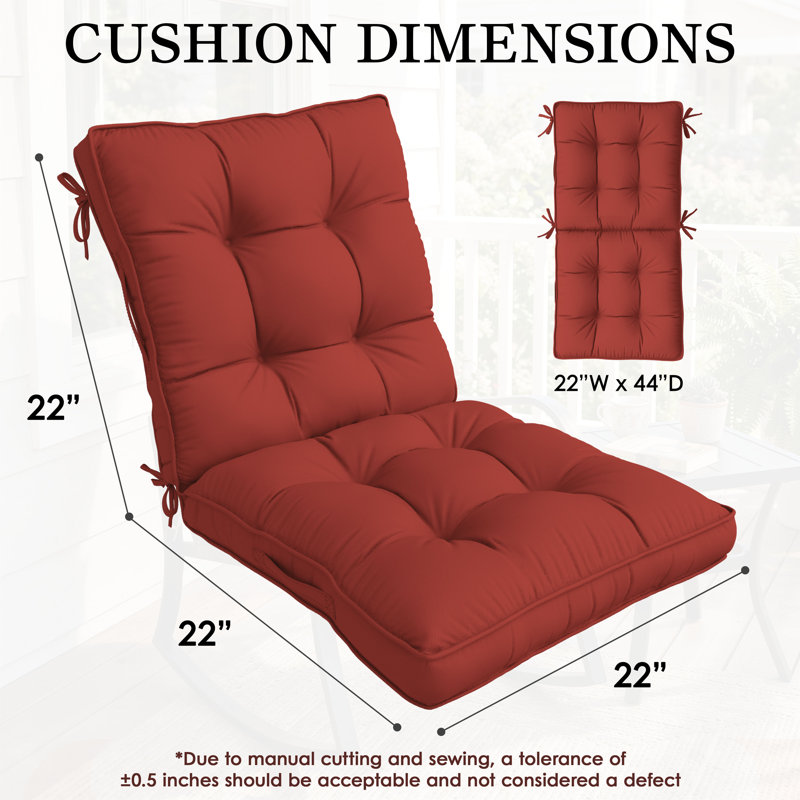 Wynee 5” Outdoor Cushions And Patio Chair Cushions, 2, Rust Red