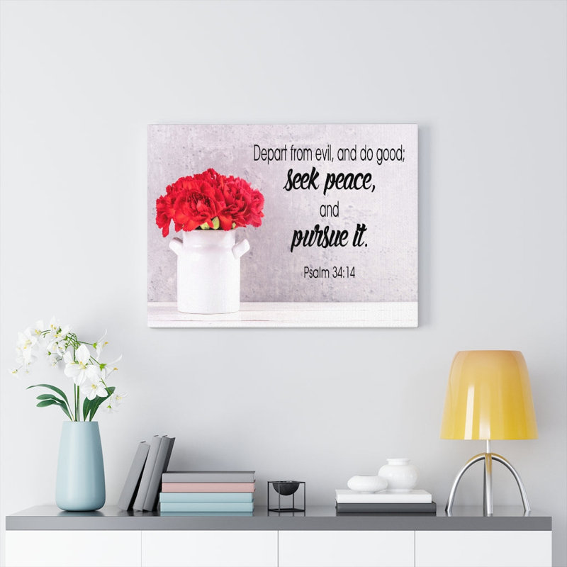 Seek Peace and Pursue It 1 Piece Wrapped Canvas Wall Art, 30cm H x 41cm W