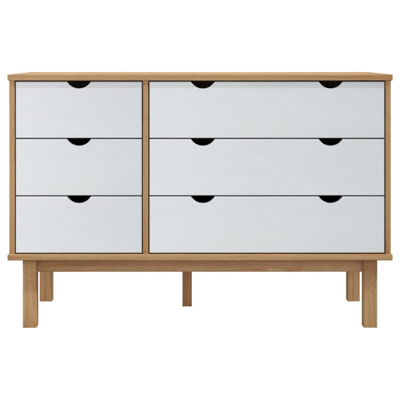 Commode avec tiroirs VidaXL, Brun / blanc