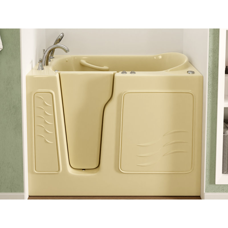 Therapeutic Tubs 29 in. x 52 in. Left Drain Quick Fill Walk-In Air Tub in Biscuit, Biscuit, Left