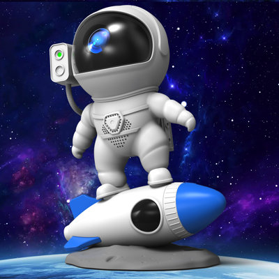 Creative Rocket and Astronaut Design Star Projector Lamp with Variable Nebula Effect Rotating LED Light ,In-Room Rotating Night Light with Timer Remote Control Bluetooth Speaker White Noise Sleeping Aid,valentines day decorations,Mother's Day