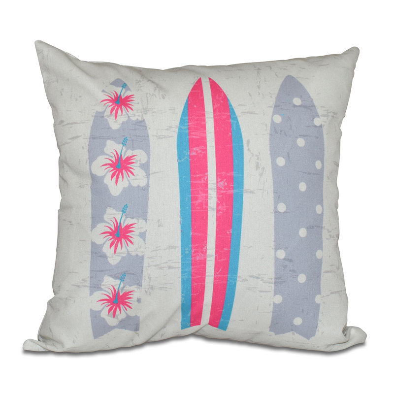 Outdoor Reversible Throw Pillow, Gray/Pink