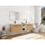 Meuble-lavabo mural 72 po avec lavabo de comptoir en résine, 1 tablette de rangement, 4 portes à fermeture douce