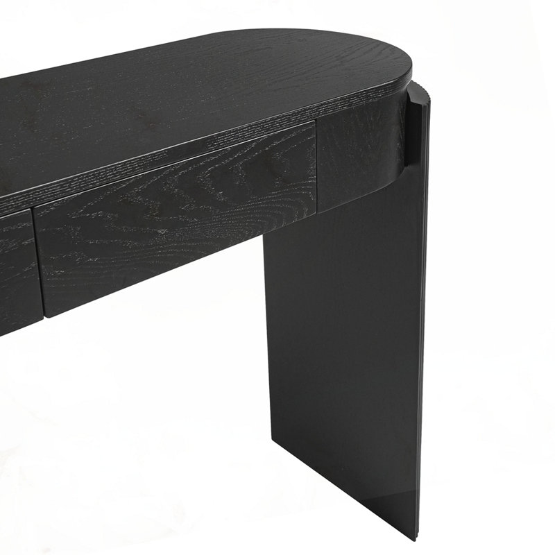 Console à cannelures avec 2 tiroirs , Noir