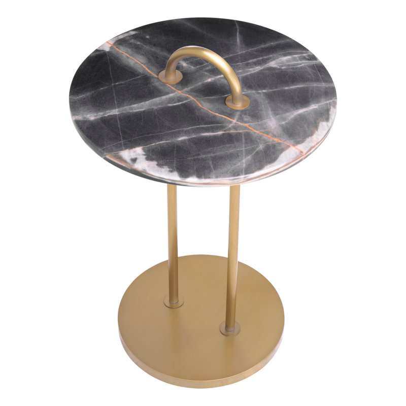 Zappa Marble End Table, Black