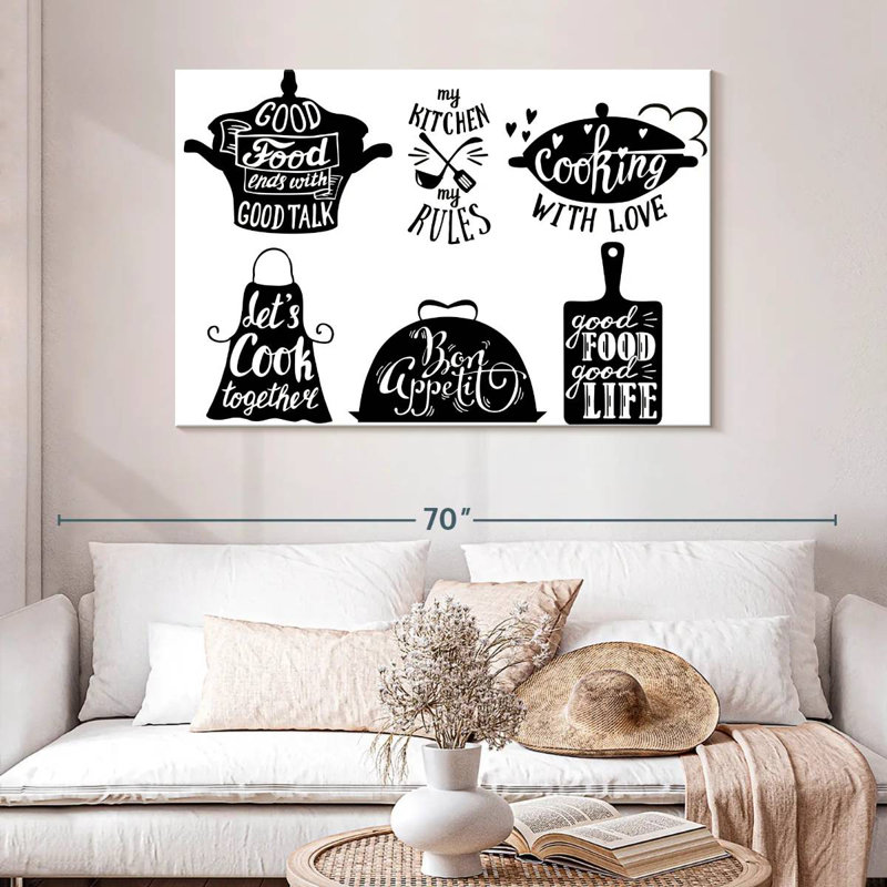 Kitchen Set Quotes Wall Sign, 32" H x 48" W