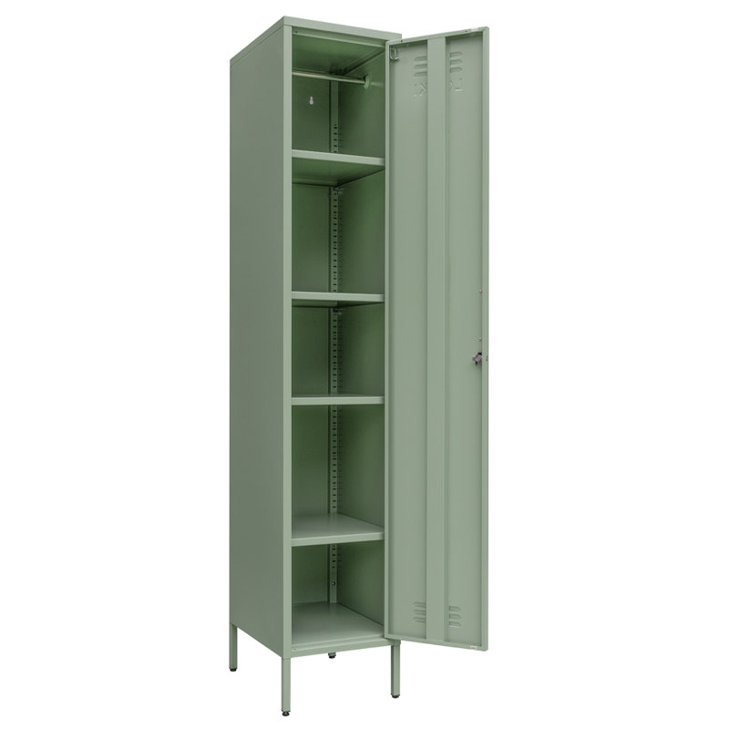 Oberdan 1 -Door 4 -Shelf Storage Cabinet, Sage Green