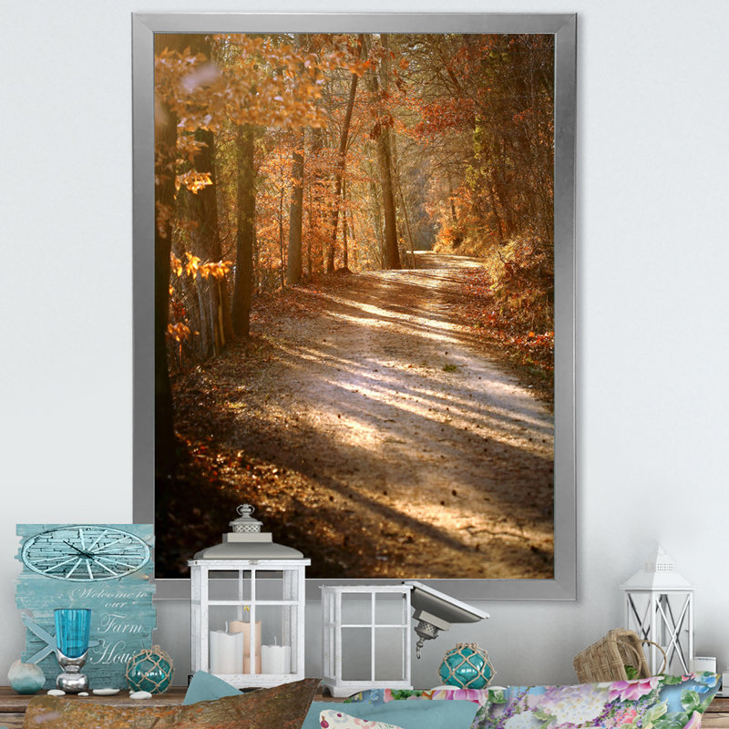 «Colorful Fall Leaves II», art mural traditionnel sur toile, H 20 po x l 12 po x P 1 po, Cadre photo argenté