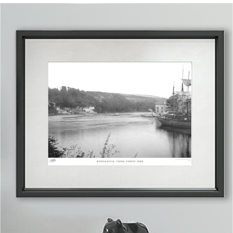 Bodinnick, From Fowey 1888 - Single Picture Frame Print on Wood, 28cm H x 36cm W x 2.3cm D
