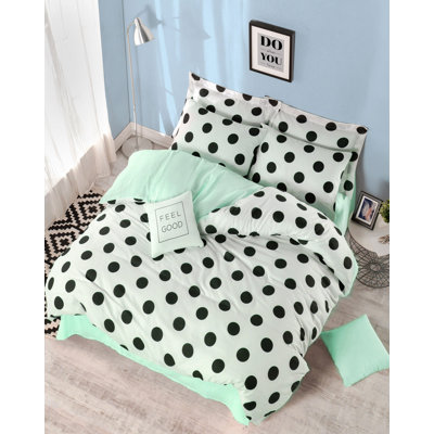 White/Black Cotton Blend Duvet Cover Set
