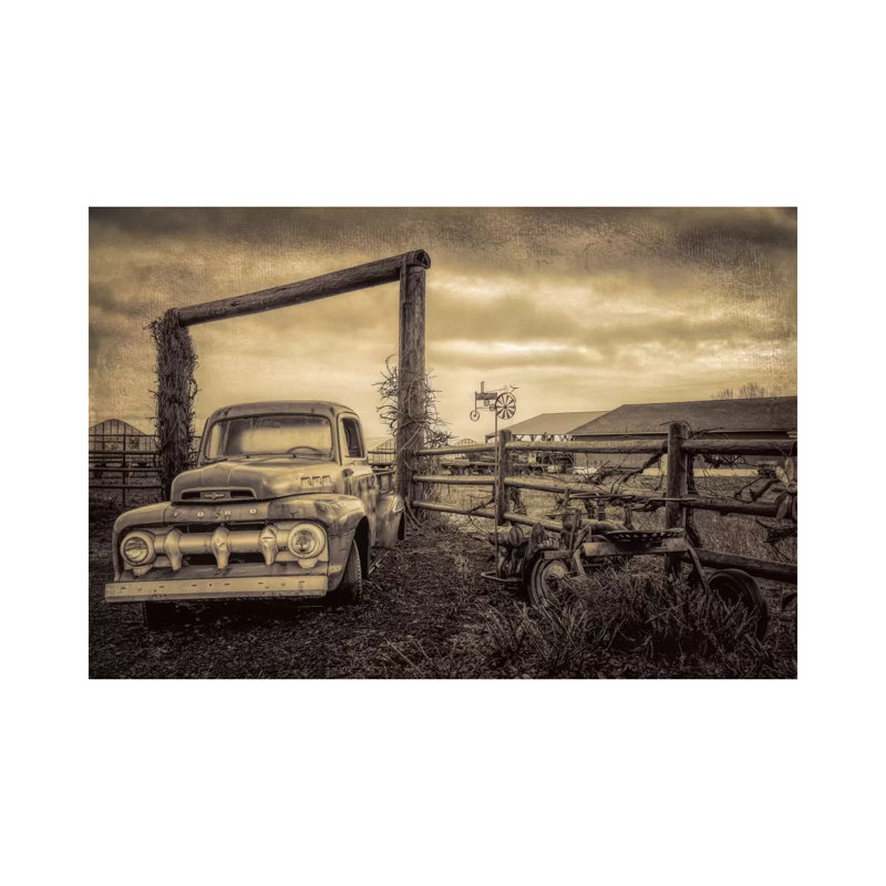 Old Ford At The Farm by Don Schwartz - Wrapped Canvas Print, 66.04 cm H x 45.72 cm W