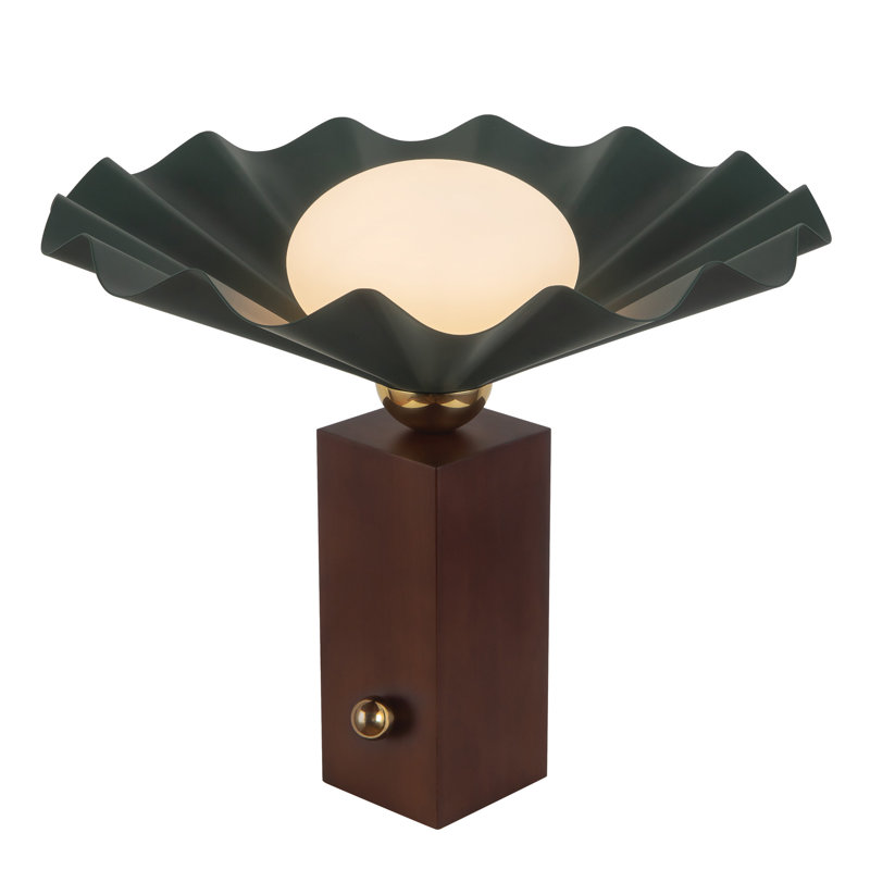 Furrow 14-in Red Table Lamp, Green