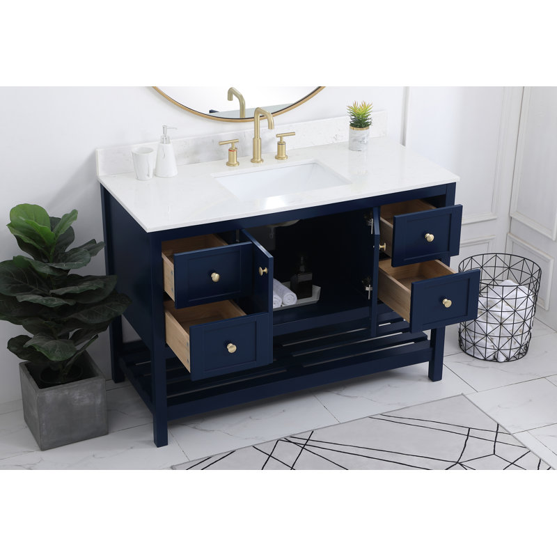 Ensemble de meuble-lavabo simple 48 po Krish, Bleu