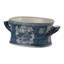 Ensemble de 2 pots à fleurs en porcelaine, blanc et bleu, 20, 14 pouces