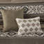 Ensemble d'édredon luxueux à chevrons brun avec coussins décoratifs brodés | Double