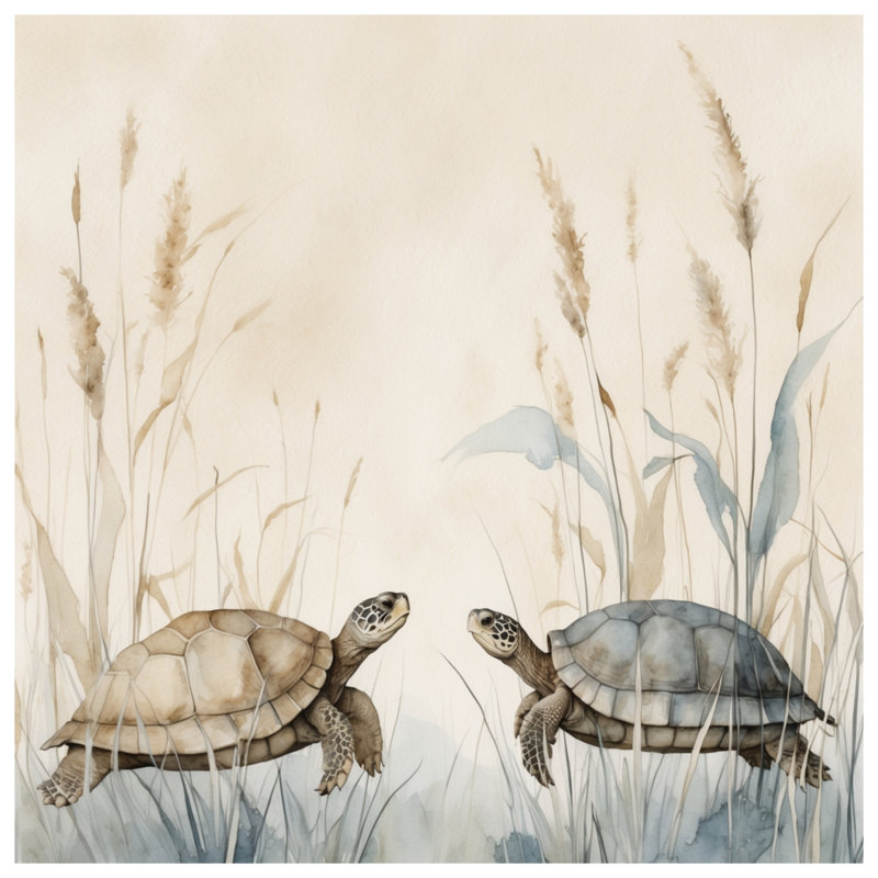 Housses de couette Tortues dans l'herbe, Lit simple