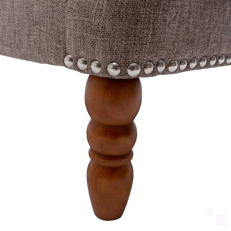 Fauteuil rembourré Brand Club, Lin en coton brun