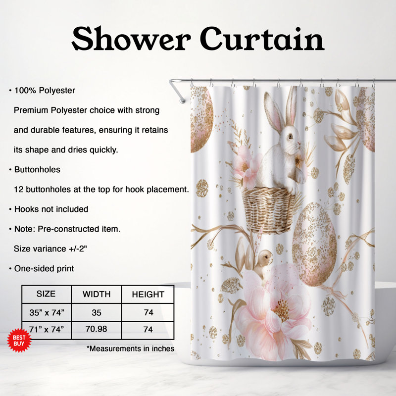 Rideau de douche Springtime Sunshine - Premium, H 74 po x l 71 po