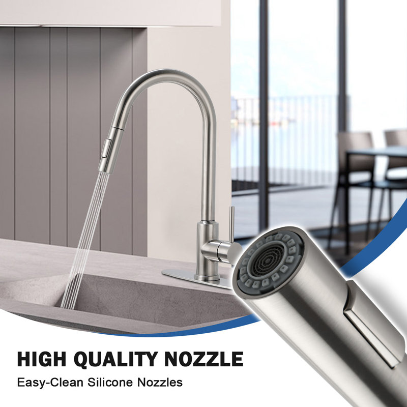 Robinet de cuisine escamotable Wesinus, Nickel brossé
