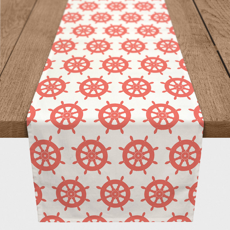 Chemin de table lapin Savarese, Coral, 72 po x 16 po, Abstraction 1