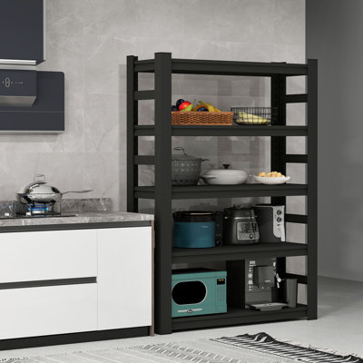 87 "H heavy-duty storage rack, five layer adjustable metal shelf, suitable for tool rooms, garages, supermarkets
