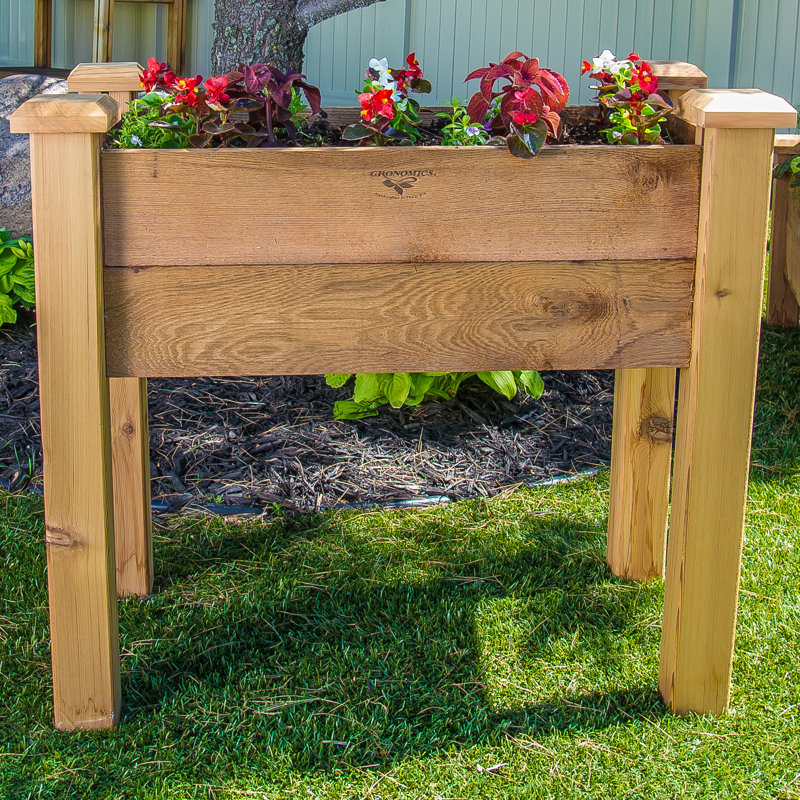Natural Western Red Cedar Rustic Elevated Planter Box