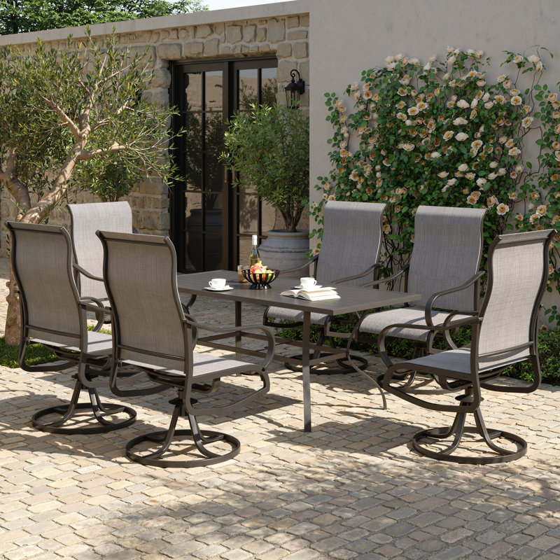 Fauteuil de patio pivotant Joclynn, Gris clair
