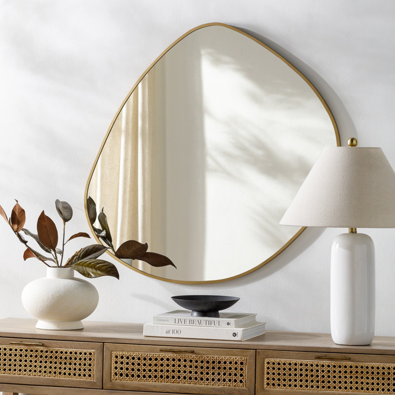 Miroir décoratif Eastie, 29 po x 28 po, Or