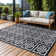 Tapis intérieur / extérieur noir / blanc Aldo