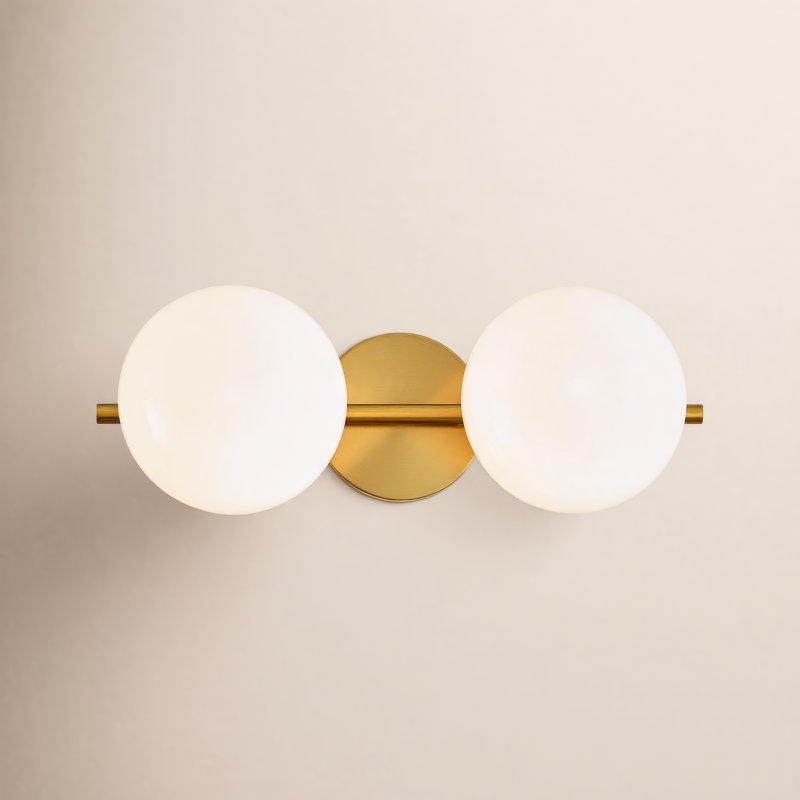 Vibi 2-Light Dimmable Vanity Light, Burnished Brass