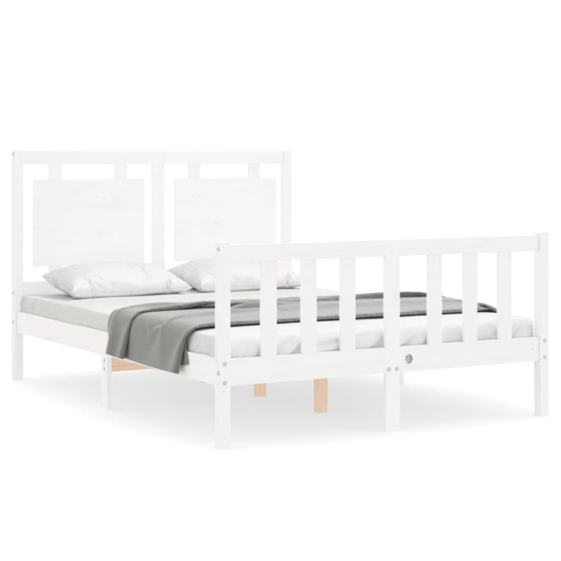 Lonnetta DE Size - 140 X 190 Cm Solid Wood Bed, Black, 200 x 200cm