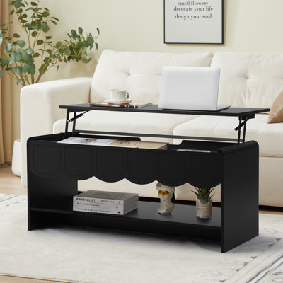 Table basse à plateau relevable avec rangement
