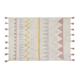 Azteca Cotton Moroccan Area Rug in Pink/Purple/Yellow