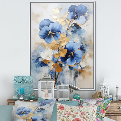 Bleu et or Minimalisme Pansy Radiance Bouquet II