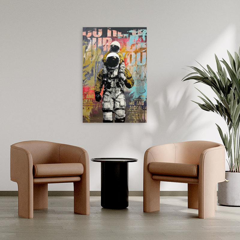 Urban Astronaut Adventures Abstract Colorful Modern Urban Wall Art Print, 91.44cm H x 60.96cm W