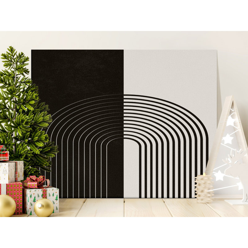 Wrapped Canvas Print Set, Black/Beige, 27.94 cm H x 35.56 cm W